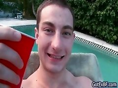 Amazing gay foursome by the swimming part1
