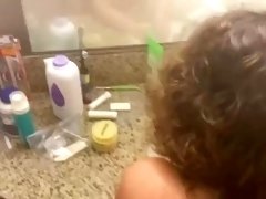 MILF WIFE GETS A BIG FAT COCK IN HER ASS!  STEAMY BATHROOM FUCK!