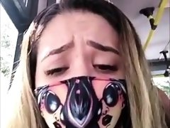 Masked amateur teen indulges in her own pleasure in public