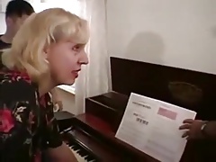 Mature piano teacher  double penetrated