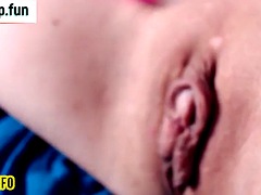 masturbation of a large open clitoris close-up