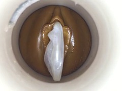 Female condom part 2 man with cum on cam