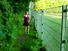 Sensual POV blowjob leads to doggystyle banging outdoors