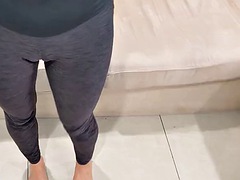 Skinny Asian in yoga pants fucks her instructor - PART 1