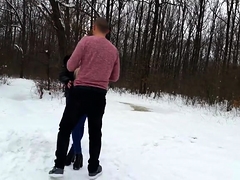 Gorgeous blonde teen gets pounded doggystyle in the outdoors
