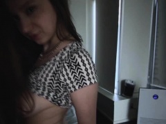 Cocking juicy busty teen from behind on video