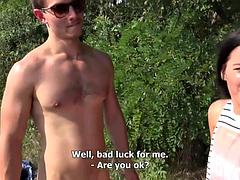 Big-Butted Czech Swingers Lure Young Pair to Beach