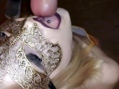 Hote fuck teen blonde wet pussi on the kitchen and comshot on her face.