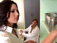 Hardcore anal sex threesome with Nurse Alexa Tomas's horny holes stretched